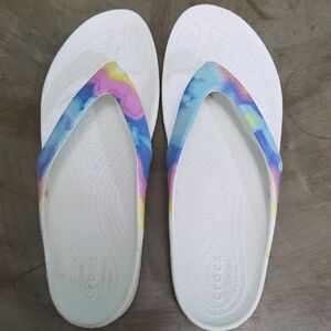 Crocs Women's Sandals - White with Multicolor Straps